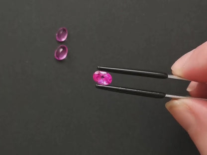 3 x Pink colour coated Topaz Ovals - Various sizes