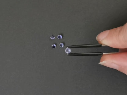 5 x Violet-Blue Iolite Rounds - Bundle - Approx. size 4mm