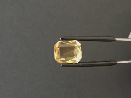 Yellow Citrine Rectangle - 12mm by 10mm - 4.58 ct